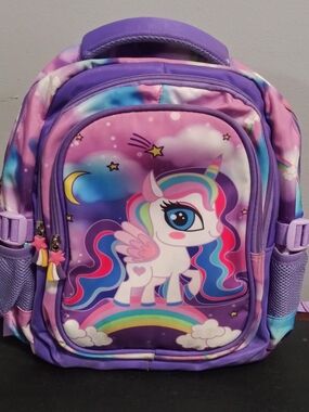 Purple Rainbow Unicorn Kids Backpack